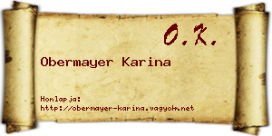 Obermayer Karina névjegykártya